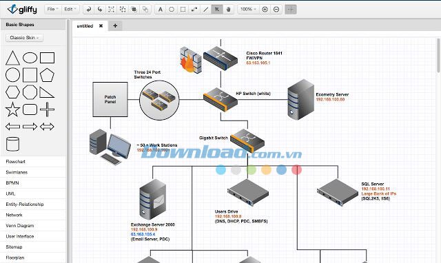 Sơ đồ sản phẩm được tạo bằng Gliffy Diagrams