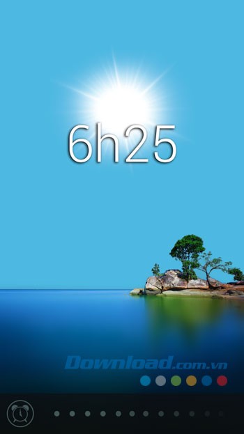 Giao diện báo thức trên ứng dụng Glimmer