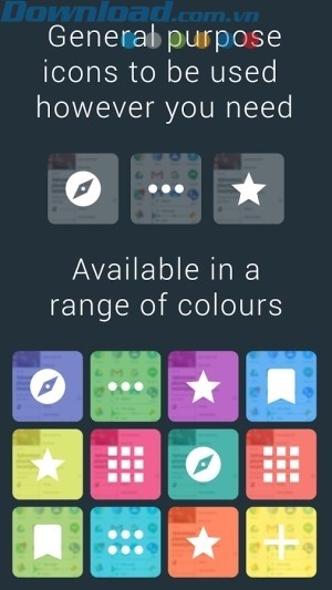 icon với nhiều màu sắc khác nhau