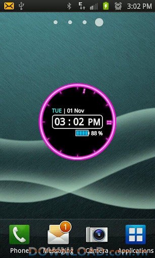 Glowing Neon Clock Widget For Android