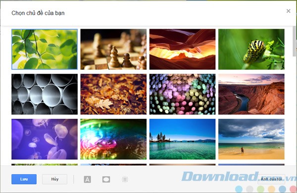 Chọn chủ đề cho hộp thư Gmail