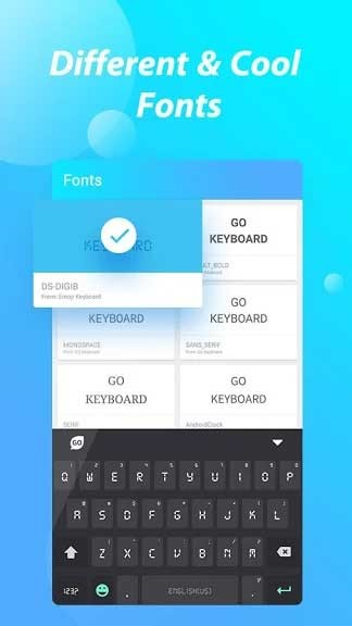 GO Keyboard Pro cho Android có nhiều kiểu font đẹp
