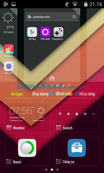 Tùy biến widget với GO Launcher Z (GO Launcher EX)