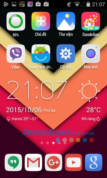 Thay đổi vị trí widget với GO Launcher Z (GO Launcher EX)