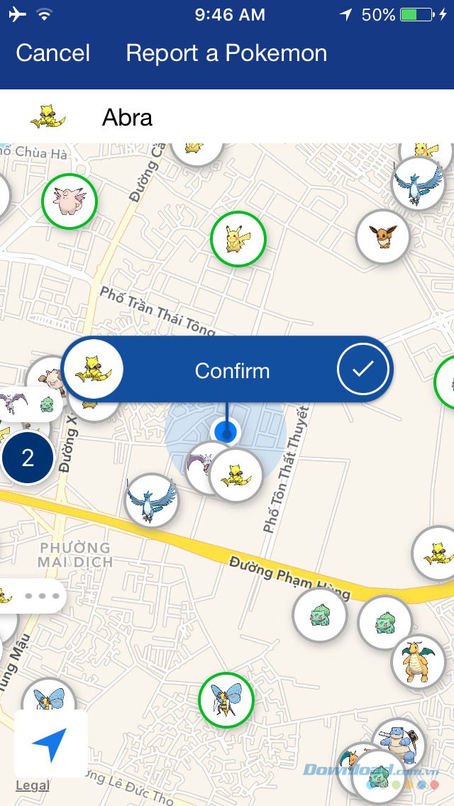 Xác thực vị trí của Pokémon trên bản đồ