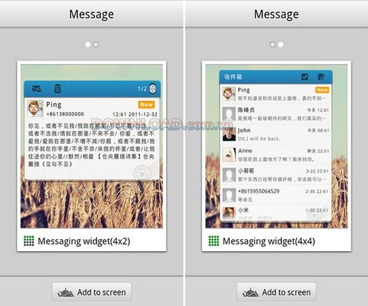 GO Message Widget giúp bạn xem tin nhắn trực tiếp trên màn hình điện thoại