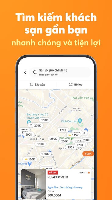 Tìm kiếm khách sạn gần nhất