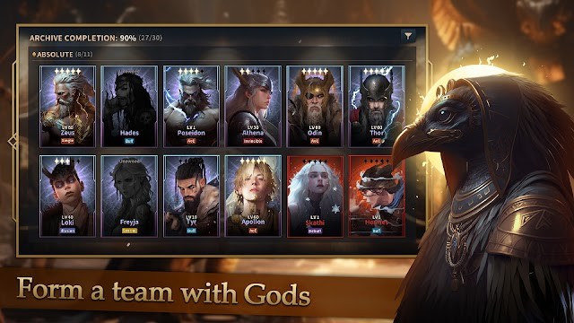 Thành lập một đội cùng các vị thần trong game GODS RAID : Team Battle RPG