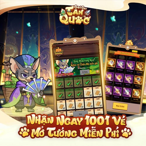 Nhận ngay 1001 vé- Mở tướng miễn phí