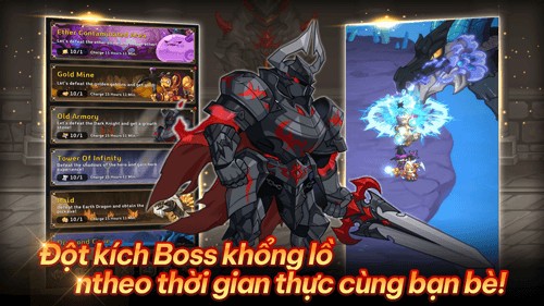 Đột kích Boss khổng lồ theo thời gian thực cùng bạn bè