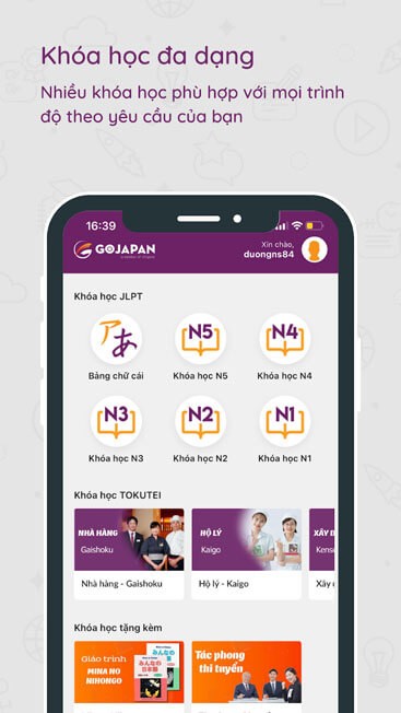 Khóa học đa dạng