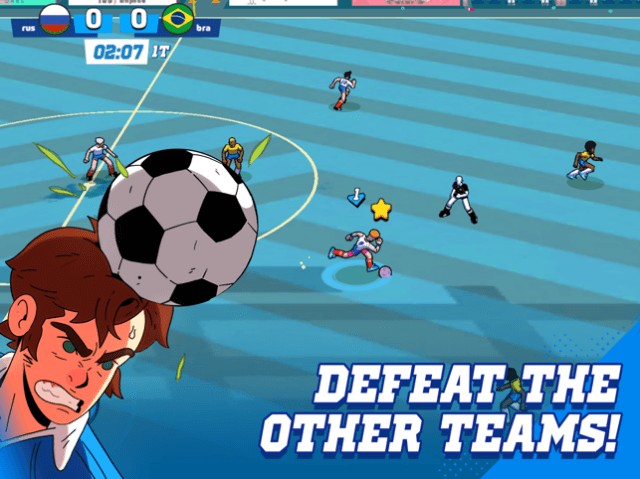 Tham gia các trận đấu bóng sôi động và đánh bại đội đối thủ trong game Golazo!