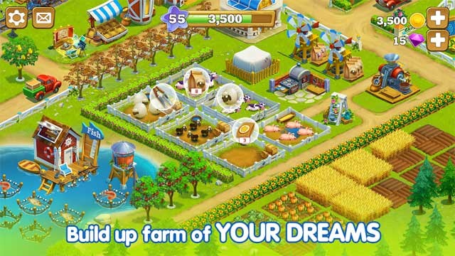 Xây dựng trang trại mơ ước của bạn trong Golden Farm for Android