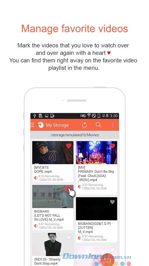 Quản lý video yêu thích