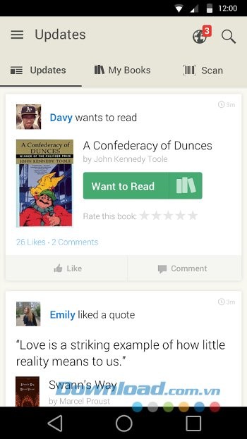 Giao diện ứng dụng Goodreads