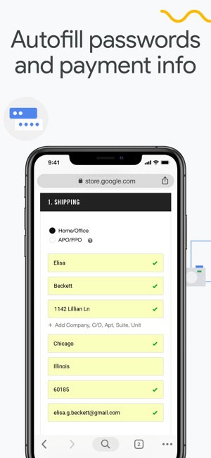 Tự động điền mật khẩu và thông tin thanh toán