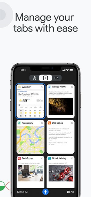 Chrome for iOS hỗ trợ quản lý tab dễ dàng