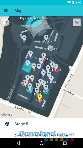 Bản đồ hội nghị trên Google I/O 2016