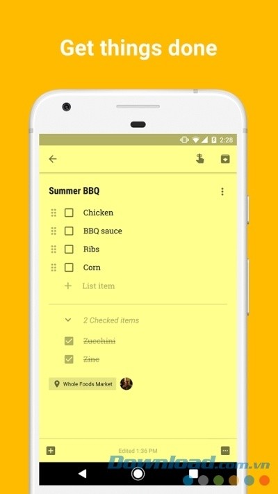 Tạo các mục ghi chú trên Google Keep cho iPhone