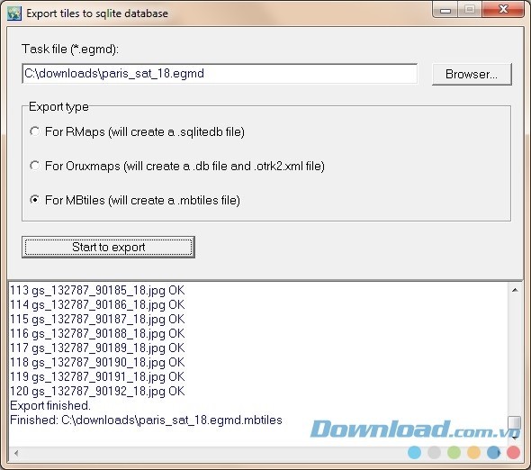 Google Maps Downloader xuất cơ sở dữ liệu