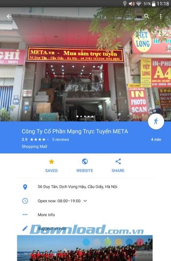 Xem thông tin địa điểm trên Maps