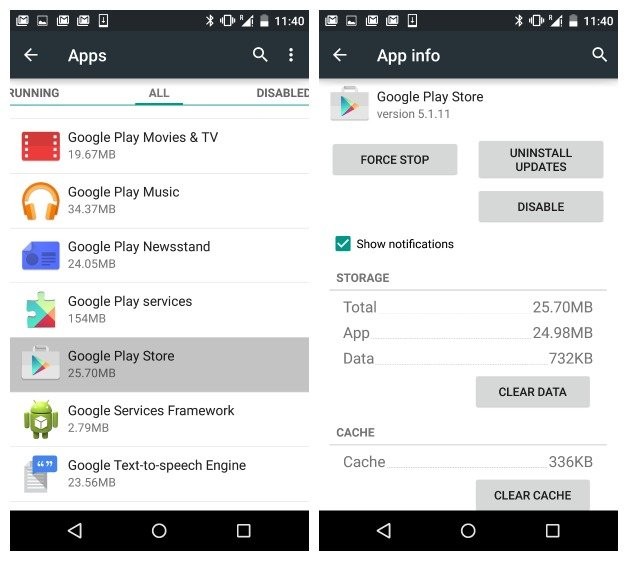Xóa dữ liệu Google Play