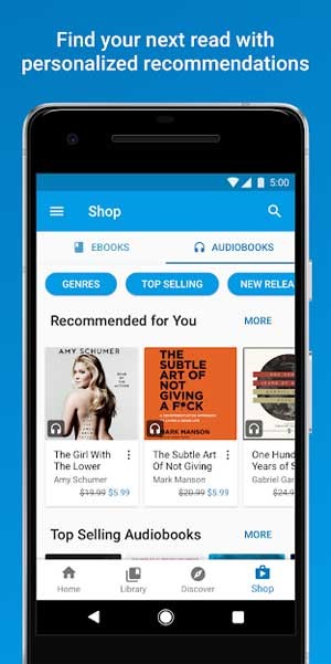 Google Play Books có tính năng đề cử tự động