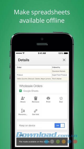 Google Sheets for iOS