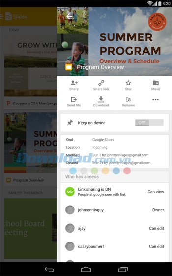 Google Slides fcho Android