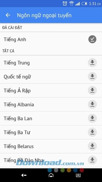 Google Translate hỗ trợ dịch offline