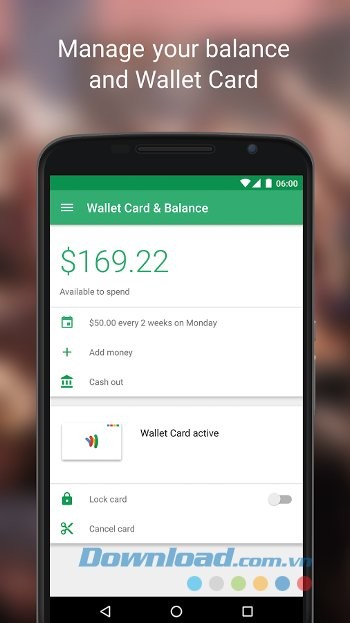 Quản lý tài khoản với Google Wallet Card