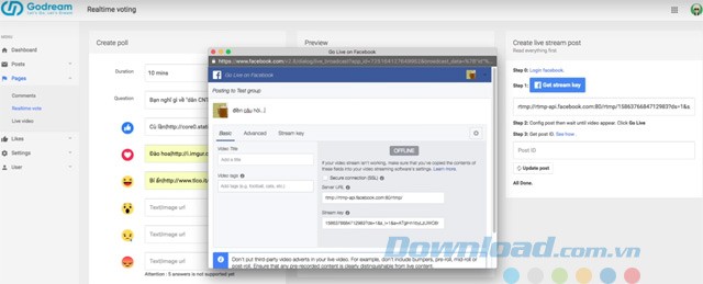 Xem trước video Live