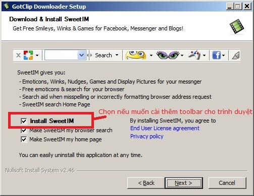 Tùy chọn cài đặt GotClip