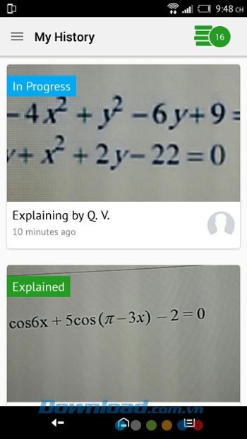 GotIt! lưu lại lịch sử học tập