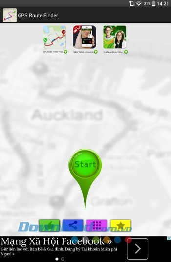 Giao diện ứng dụng GPS Route Finder