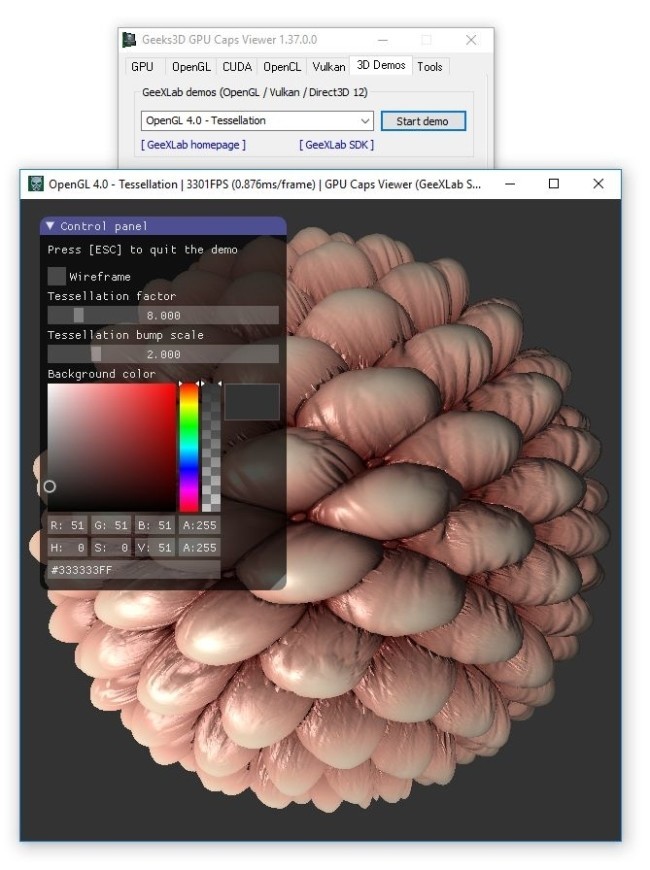 Giao diện ứng dụng GPU Caps Viewer 1.37.0