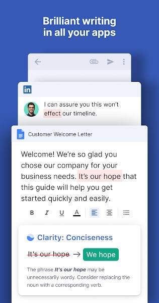 Grammarly Mobile hỗ trợ mọi app trên điện thoại
