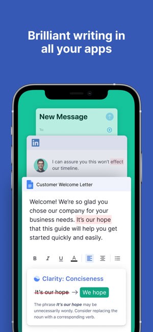Grammarly hỗ trợ mọi ứng dụng trên iPhone