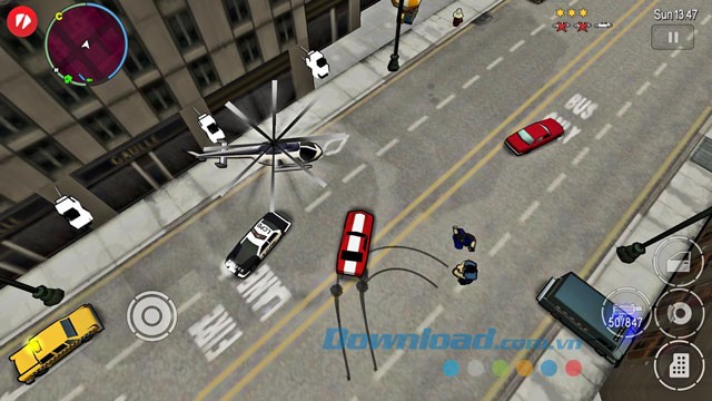 Giao diện chơi game Grand Theft Auto: Chinatown Wars trên Android