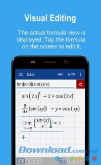 Chỉnh sửa phương trình trực quan trên Graphing Calculator + Math PRO cho Android