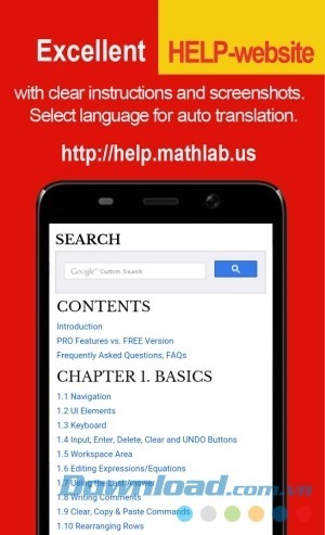 Graphing Calculator + Math PRO cho Android có hướng dẫn trợ giúp tuyệt vời