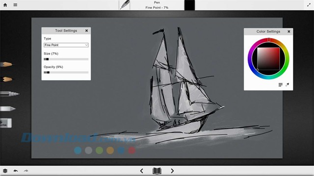 Giao diện chính của ứng dụng vẽ Graphiter cho máy tính