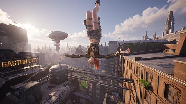 Kết hợp nhảy parkour sáng tạo trong khi di chuyển và chiến đấu trên chiến trường Gravity Forge