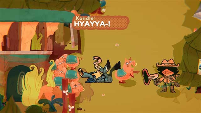 Thu thập các đoạn hội thoại và bắn ra bong bóng thoại để giải đố