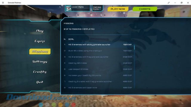 Danh sách nhiệm vụ trong game