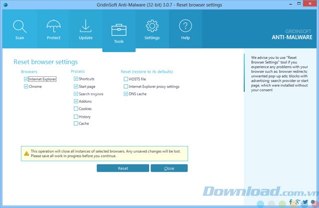 Một số tính năng của GridinSoft Anti-Malware