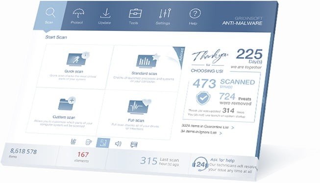 Tải xuống và khởi chạy GridinSoft Anti-Malware
