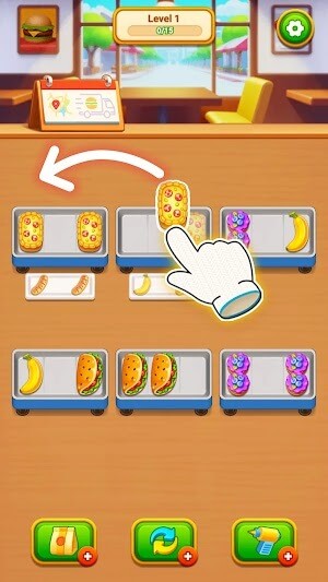 Grill Sort là game match-3 sắp xếp đồ ăn thú vị