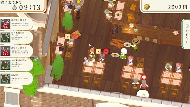 Trong phần Quản lý, điều hành một nhà hàng với các món làm từ nguyên liệu thu thập được