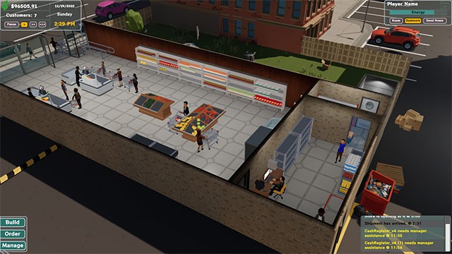 Quản lý siêu thị từ A-Z trong game mô phỏng chiến thuật Grocery Store Tycoon